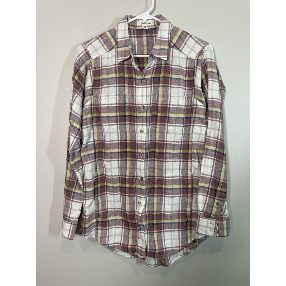 Toad & Co Cairn Ls Shirt Size S Plaid Button Up Casual Fall Long Sleeve Collared